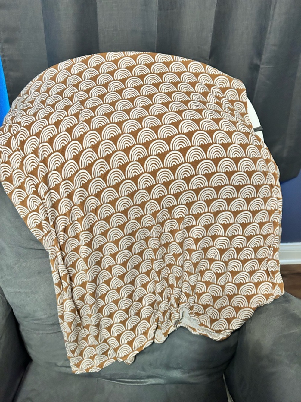 Little Sleepies Rust Rainbows Swaddle and Cap